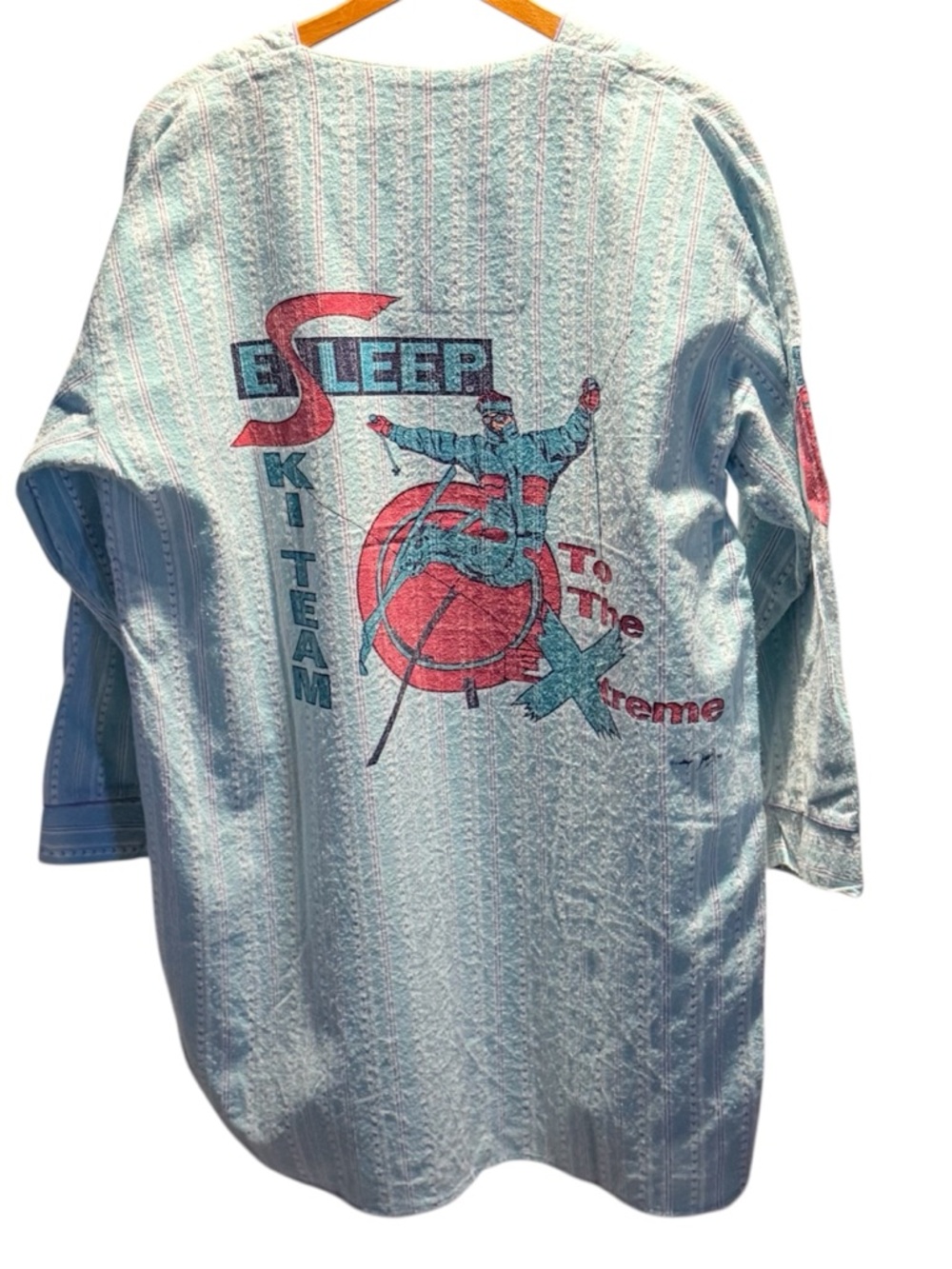 Light Blue Graphic Henley Shirt - Picture 2 of 7